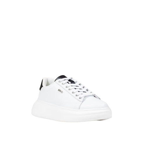 Sneakers Donna con inserto a contrasto sul tallone e suola platform
